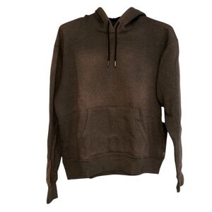 NWT Zella Men's Dark Brown distressed Hoodie size M‎